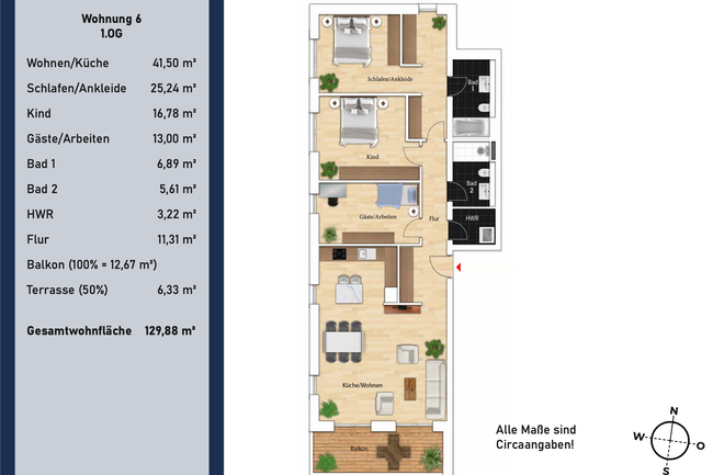 Grundriss WE 6