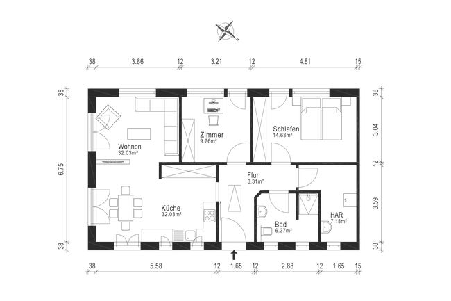 Grundriss Bungalow