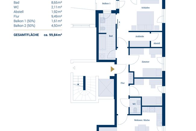 Grundriss Variante 4 Zimmer