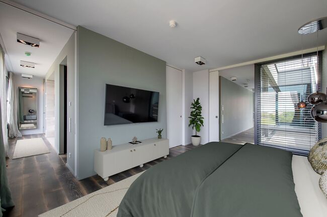 Blick vom Schlafzimmer im 7. Obergeschoss 